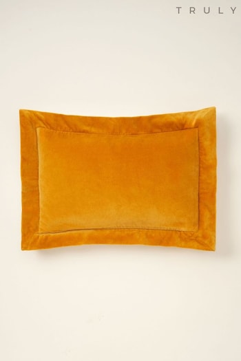 Truly Gold Velvet Flange Lombard Cushion (166414) | £40
