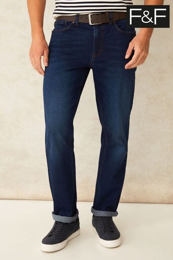 F&F Blue Straight Belted Masa Jeans (166417) | £31