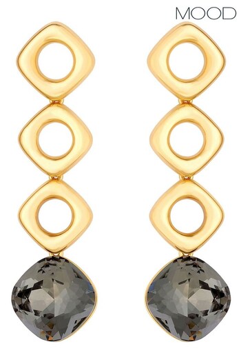 Mood Gold Tone Polished And Stone Drop Earrings (166567) | £30