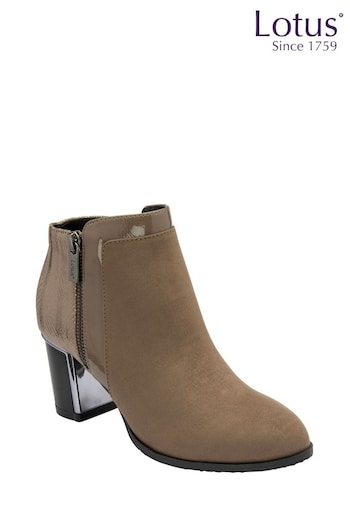 Lotus Light Natural Heeled Ankle Boots (166573) | £65