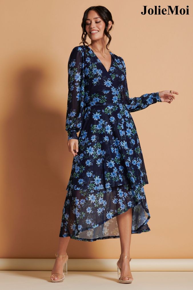 Buy Women s Blue Midi Wrap Dresses Online Next UK