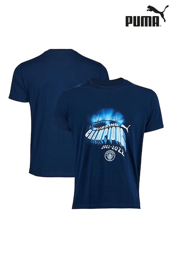 Puma Blue Manchester City Premier League Winners T-Shirt (166683) | £25