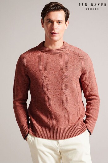 Ted Baker Enroe Pink Ls Cable Crew Neck Sweat Top (166870) | £125