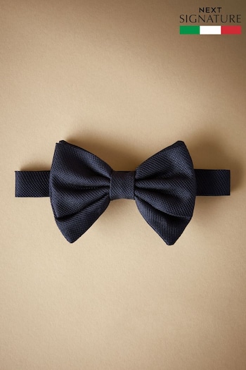 Navy Blue Signature Made In Italy Textured Bow Tie (167224) | £30