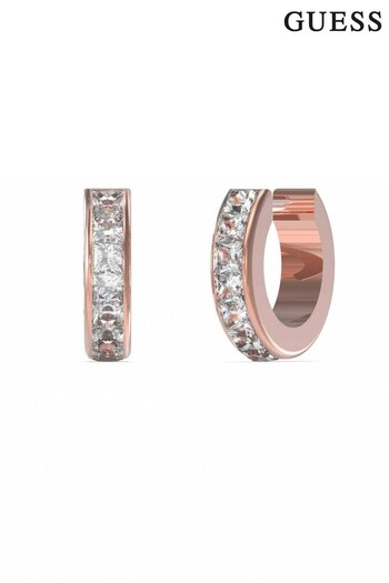 Guess Jewellery Ladies Pink Huggie Me Earrings (167228) | £39