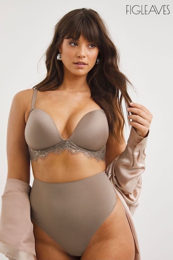 Figleaves Smoothing Non Wired Padded Bra With Lace Detail (167241) | £26