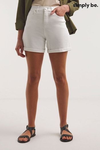 Simply Be 24/7 Mid White Shorts (167276) | £20