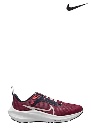 Nike Red Air Zoom Pegasus 40 Youth Running Trainers (167296) | £70