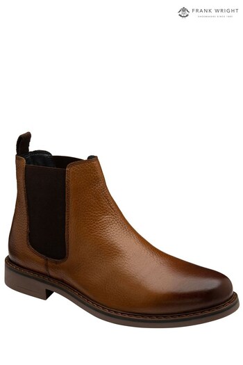 Frank Wright Mens Leather Chelsea Brown Boots (167300) | £70