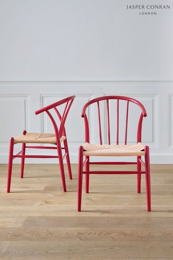 Jasper Conran London Set of 2 Red Bray Dining Chairs (167314) | £450