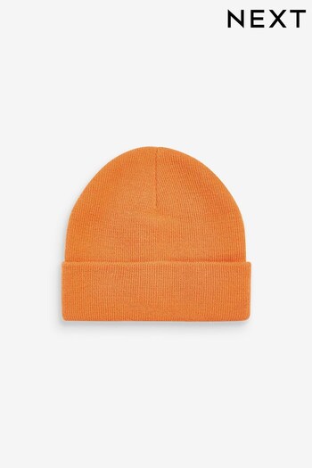Orange Flat Knit Beanie Hat (3mths-16yrs) (167673) | £4 - £8