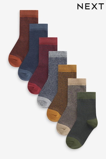 Multi Stripe 7 Pack Cotton Rich Socks (167701) | £8 - £11