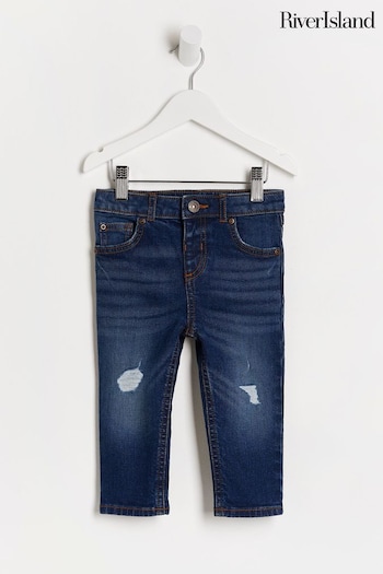 River Island Chiffon Blue Rip Skinny Jeans (167961) | £16