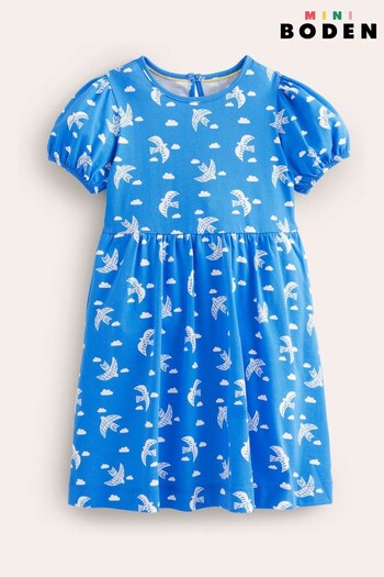 Boden Blue Puff Sleeve Jersey Dress (168074) | £21 - £25