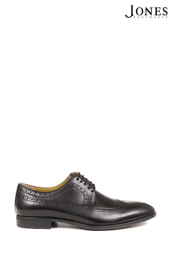 Jones Bootmaker Macclesfield Leather Derby Black Shoes (168103) | £120