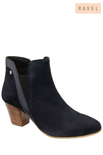 Ravel Blue Suede Leather Ankle Boots Argento (168173) | £95