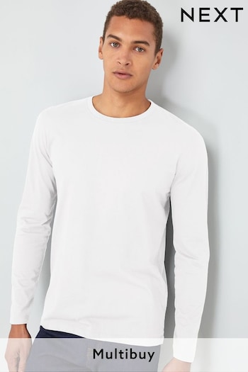 White Long Sleeve Crew Neck T-Shirt (168277) | £10.50