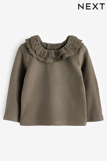 Khaki Green Long Sleeve Collar Top (3mths-7yrs) (168341) | £6.50 - £8.50