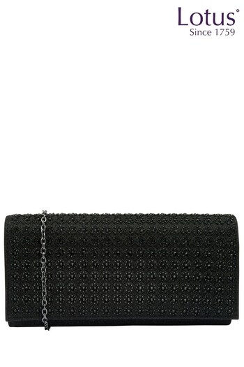 Lotus Black Clutch Bag with Chain (168388) | £55