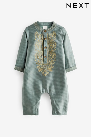 Green Occasion Baby Romper (0mths-2yrs) (168490) | £20 - £22