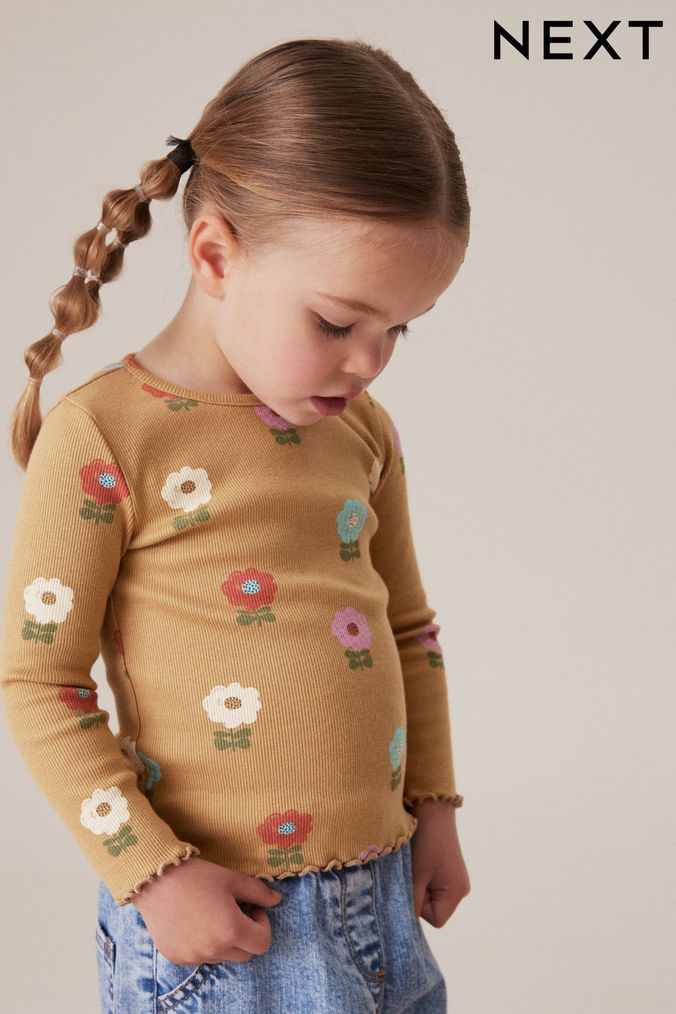 Girls yellow long sleeve top cheap
