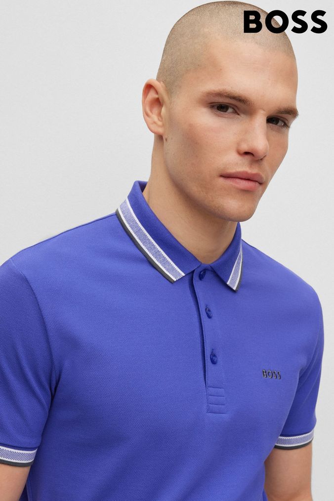 Buy Men s BOSS Purple Polo Shirts Tops Online Next UK