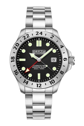 Depth Charge Gents Silver Tone GMT Utilitarian Watch (168610) | £235