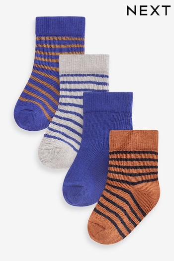 Cobalt Blue Stripe Baby Socks 4 Pack (0mths-2yrs) (168650) | £5.50