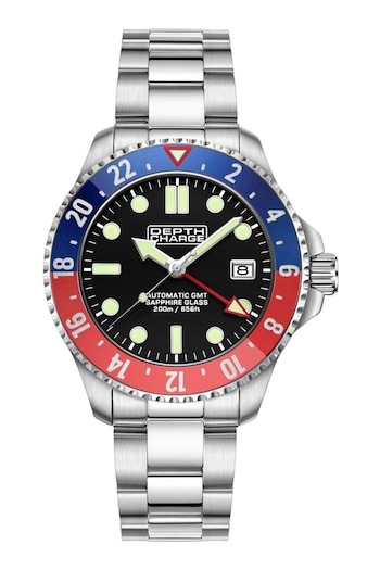Depth Charge Gents Silver Tone GMT Dive Watch (168759) | £265