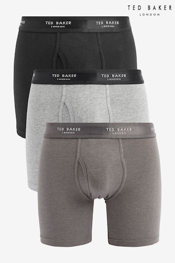 Ted Baker Grey Cotton Boxer Briefs 3-Packs (169007) | £15
