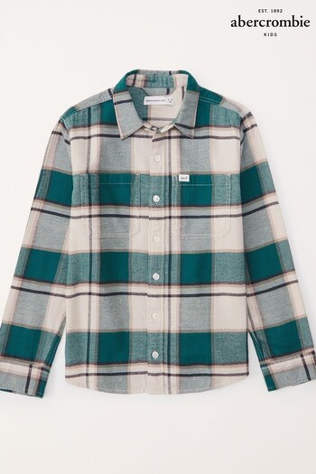 Abercrombie & Fitch Green Checked Flannel Shirt (169014) | £39