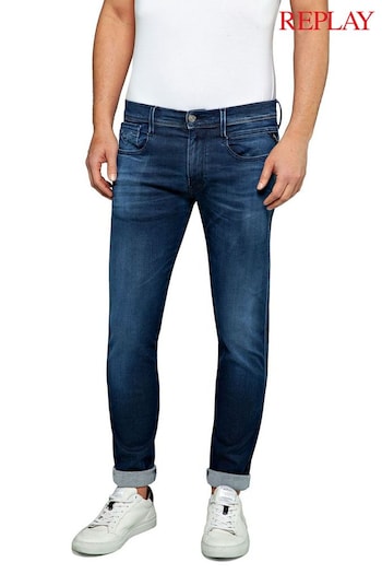 Replay Slim Fit Anbass Black Jeans (169520) | £180