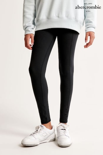 Abercrombie & Fitch Active Cross-over Waistband Black Leggings (16D597) | £29