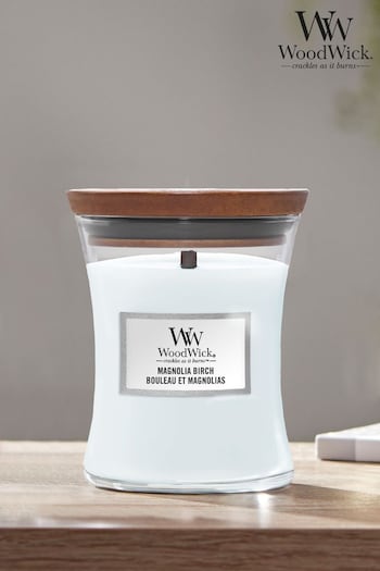 Woodwick White Medium Hourglass Scented Candle with Crackle Wick Beach (170175) | £25