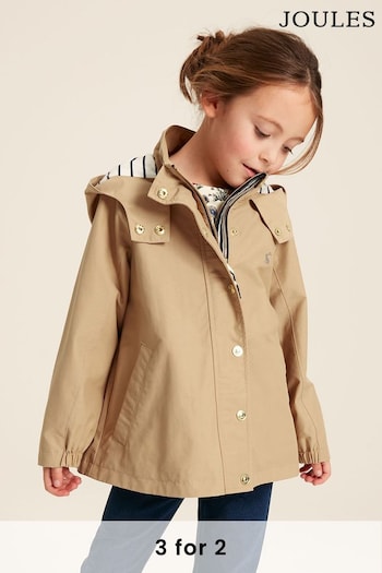 Joules Meadow Stone Lightweight Raincoat With Hood (170236) | £39.95 - £42.95