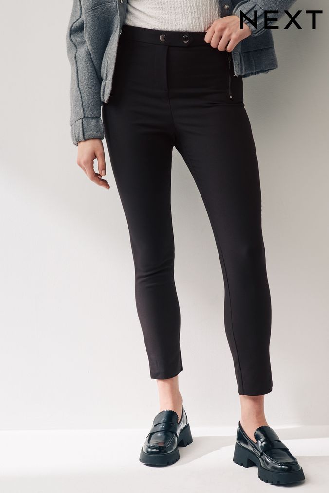 FitforhealthShops PAIGE belted straight leg jeans Rosa Buy Women s Black Cotton Skinny Trousers Online