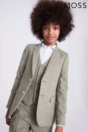 MOSS Boys Green Herringbone Tweed Jacket (170453) | £57