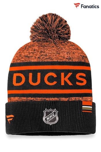 Fanatics Red NHL Anaheim Ducks Authentic Pro Rinked Cuffed Pom Knit Hat Unisex (170480) | £25