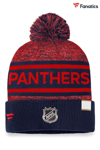 Fanatics Red NHL Florida Panthers Authentic Pro Rinked Cuffed Pom Knit Hat Unisex (170882) | £25