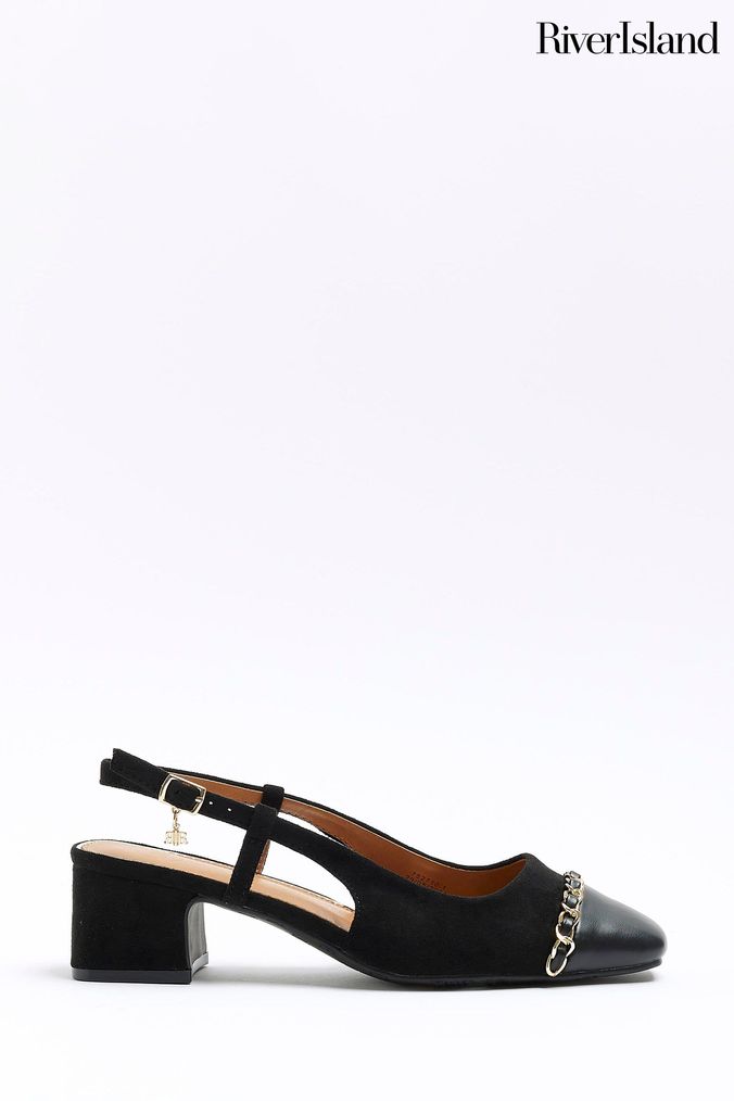 Black pumps river island discount