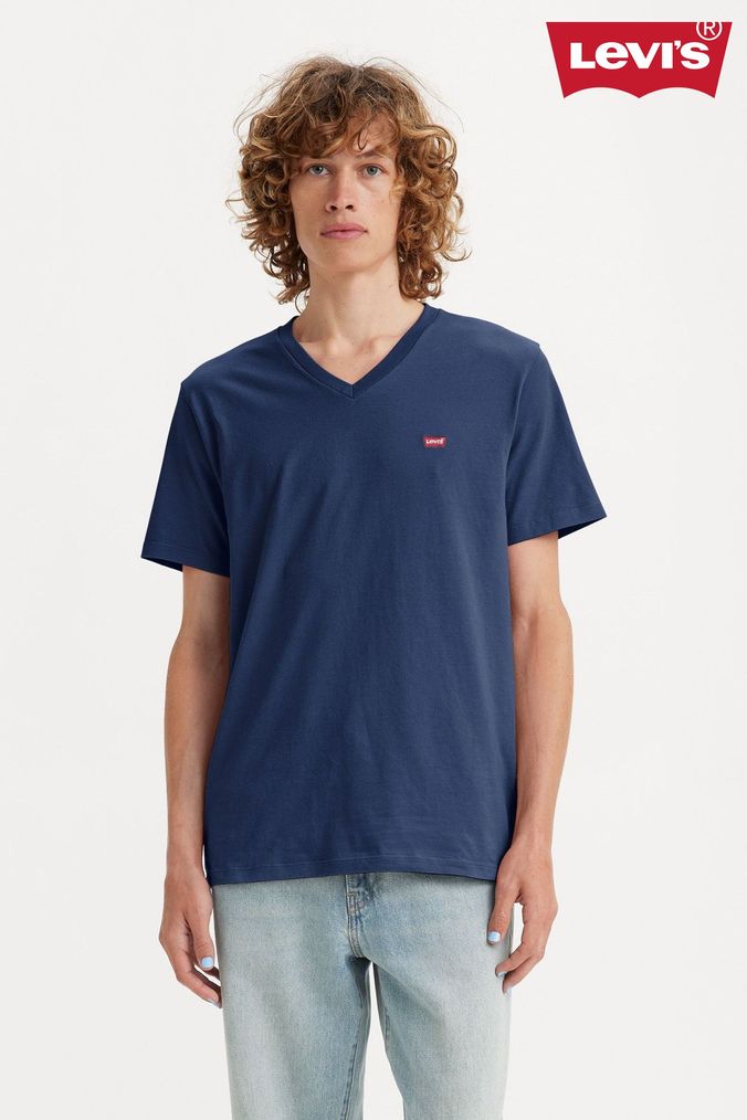 Buy Men s Levi s Blue V Neck 100 Cotton Tops Online Next UK