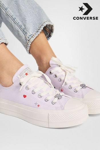 Converse Purple Heart Embroidered Ox Lift Trainers (170921) | £80