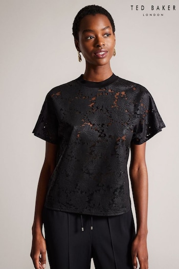 Ted Baker Maralo Black Relaxed T-Shirt With Grown On Sleeve (171013) | £65
