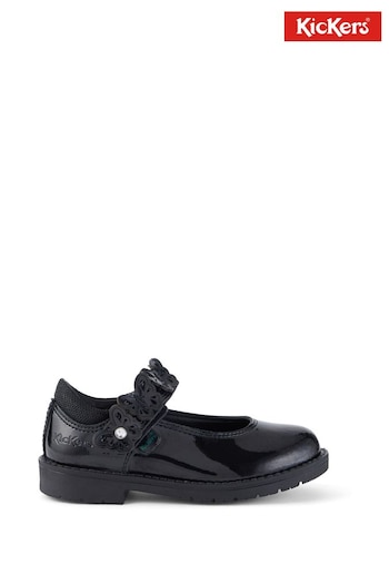 Kickers Infant Girls Lachly Butterfly MJ Patent Leather Black Shoes (171034) | £48