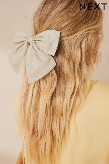 Natural Bow Detail Scrunchie Containing Linen (171258) | £8