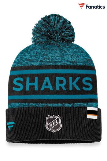Fanatics Green NHL San Jose Sharks Authentic Pro Rinked Cuffed Pom Knit Hat (171285) | £25