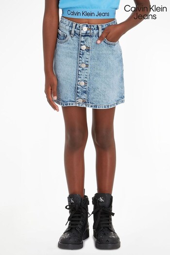 Calvin Klein Jeans Girls Blue A Line Denim Skirt (171343) | £65