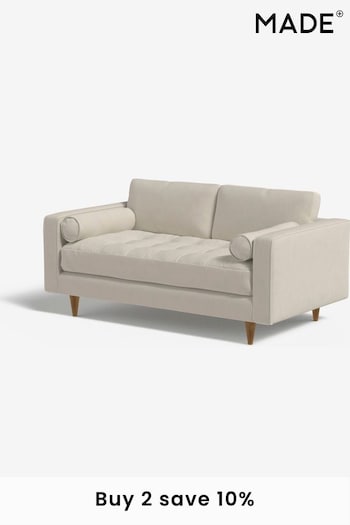 MADE.COM Cotton Weave Pebble Grey Scott 2 Seater Sofa (171374) | £1,075