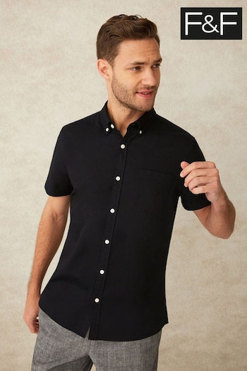 F&F Black Textured Short Sleeve Shirt (171575) | £18