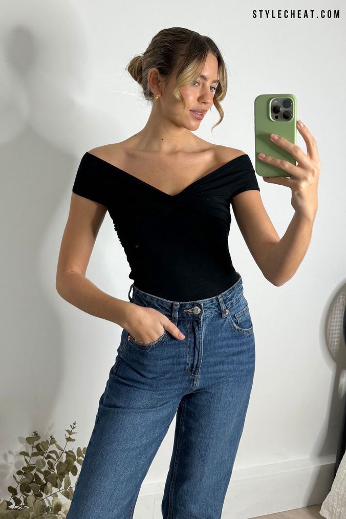 Black bardot top next new arrivals